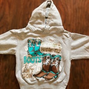 Little girl glitter cowgirl hoodie
